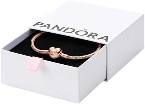 Amazon.com: Pandora Moments Heart T-Bar Closure Snake Chain