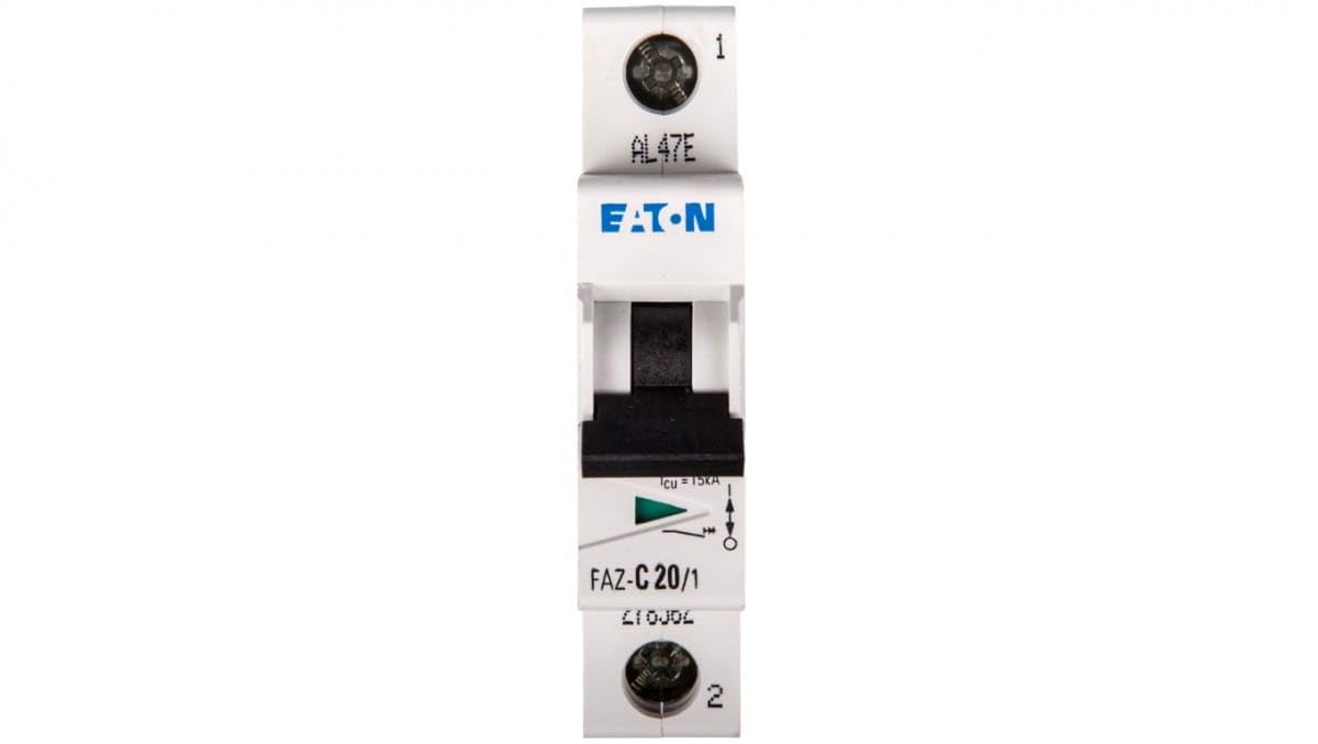 Eaton 278562 Circuit Breaker, 20 a, 1P, C Char