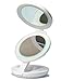 LED Lighted Travel Makeup Magnifying Mirror,Magnifies 10x and 1x, Luxury Double Side and Folding Pocket Vanity/Cosmetic Mirror