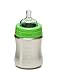 Klean Kid Kanteen Stainless Steel Baby Bottle with Medium Flow Silicone Nipple, Silver, 9-Ounce