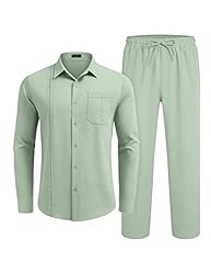 COOFANDY Mens Coordinated Outfit 2 Piece Linen Sets