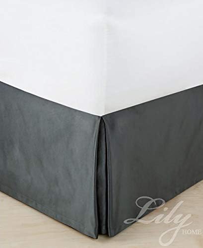 JIAOXM Bedding pleated bed skirt, luxurious velvet, easy to fit anti-wrinkle solid color hotel quality fabric - with platform, drop 14 inches,C,100x200cm(39x79inch)