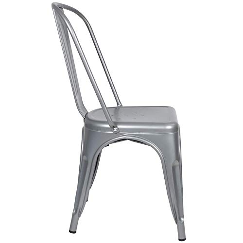 Furmax Metal Dining Chair IndoorOutdoor Use Stackable Classic