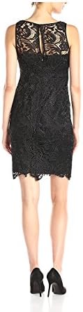 Tina Vent Beautiful Women's Illusion Neckline Lace Dress, Black, 4