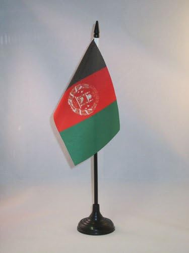 AZ FLAG, Afghanistan Table Flag 4'' x 6'', Afghan Office Mini Banner 100% Polyester 15 x 10 cm