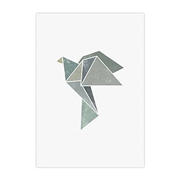 Poster Origami Vogel Wandbild Kunstdruck Print Von