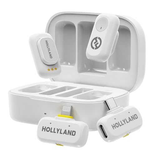 Hollyland Lark A1 Kabelloses Lavalier Mikrofon für iPhone und Android, 48 kHz/24 Bit, 3-stufige intelligente Geräuschunterdrückung, Microphone für You