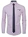 TAM WARE Mens Classic Slim Fit Contrast Inner Long Sleeve Dress Shirts TWNMS310S-8219-PINK-US M
