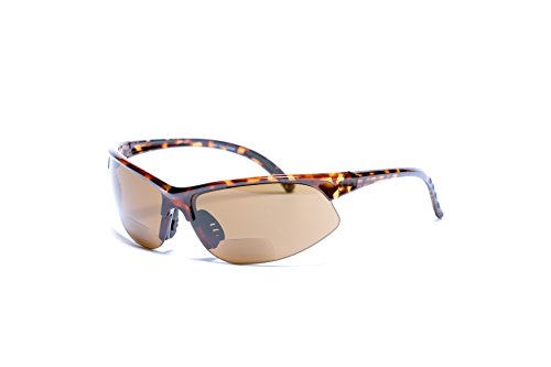Mens Sunglasses with Bifocal Reading Lens Half Rim Sports Fashion (Tortoise, 1.75)