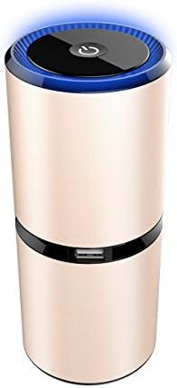 Valentine Day Gift Car Air Purifier,Car Air Ionizer Freshener,Desktop Portable Air Ionic Purifier Remove Odor Smoke Dust Cigarette with Dual USB Car Adapter(Iphone Gold)