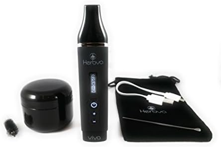 KVP Premium Herb Container Stash Jar Set | Smell Proof {Limited Edition} | Free E-Vaporizer Hookah Sprayer w/ Cleaning Tools &amp; Digital Temp Control | USB Charger | Extra Tip Included