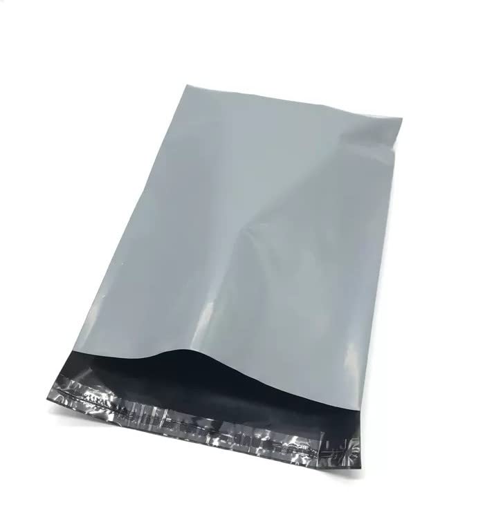 100 Pack Strong Poly Mailing Postage Postal Bags Self Seal 10+ Sizes and Colours (Grey, 9x12)