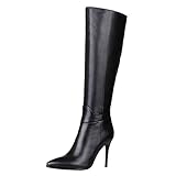 Dance&Style Women's Froie Autumn Winter Pointed Toe Stiletto Heels Knee High Boot
