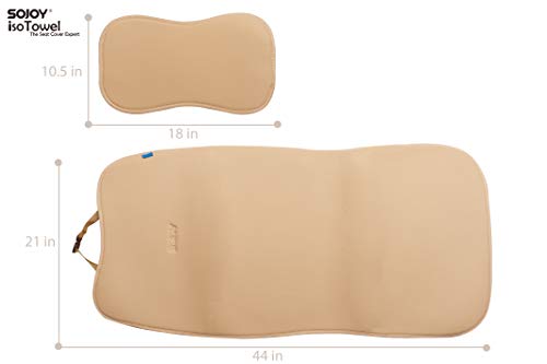 Sojoy Universal Four Season Fashionable Car Seat Cushion Cover for Front of 2 Seats (Cream)