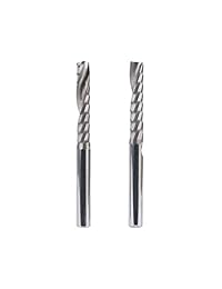 hqmaster 4 mm de diámetro. Único Conjunto de Edged 1 espiral Flauta End Mill cortador CNC Router Bits Molienda de corte de corte Herramienta Tungsteno Acero 22 mm CEL, pack de 10