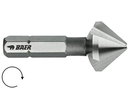 BAER HSSG 90° Bit Countersink 20.5 mm (for M 10) - for Cordless Screwdrivers - Countersink Drill | Deburring | Countersink | Countersink