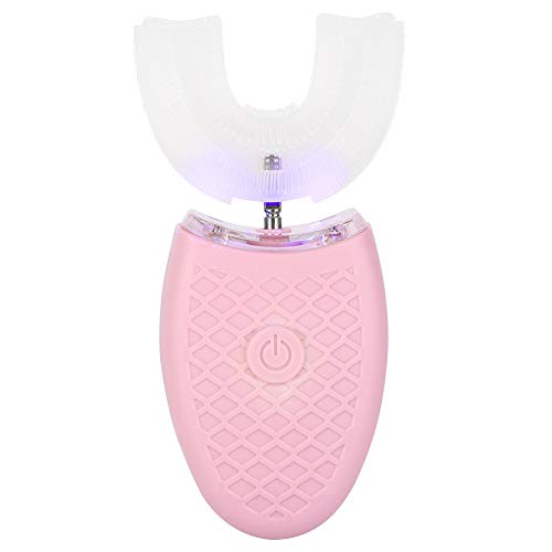 U-Shaped Adult Toothbrush, Electric, Automatic Cleaning, 360° Whitening, Waterproof (Pink)