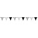 10. 6 ft/ 3.23 m Black Polka Dot and Striped Pennant Banner