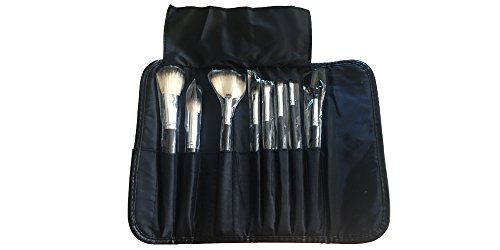 8pc Professional Makeup Brush Set - Cameo Cosmetics Makeup Brushes and Tools Set Made with Goat and Nylon Hair, Including a Black Travel Roll, Perfect As a Brushes and Applicators Gift Set