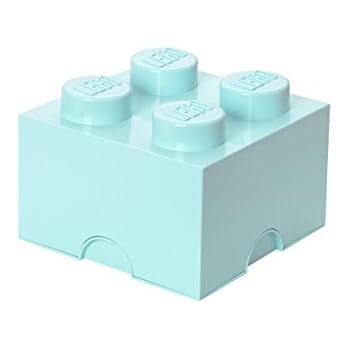 LEGO Storage Brick, 4 Knobs, Aqua Light Blue