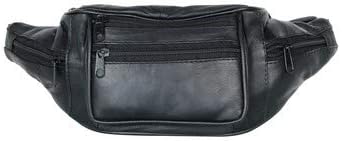 ASPENLEATHERGenuine Leather Black Waist/Fanny Bag/Travel Bag for Men and Women