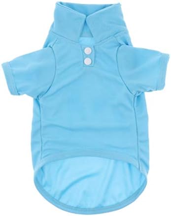 Pet Dog Polo T-Shirt Puppy Apparel Doggy Clothes Solid-Coloured Outfit (Blue, Large)