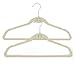 ESYLIFE 50 Pack Cascading Velvet Hangers with Chrome Swivel Hooks Ultra Thin No Slip Clothes Hangers, Beige