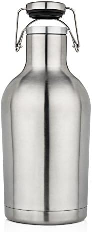 Amendment XXI Stainless Steel Double Walled, Vacuum Insulated and Wide Mouth Beer Growler, 64 oz.