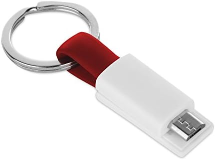 Moco Best Micro USB Cable Micro USB cable - keychain magnet holder - Short and pocket size - Great charger for Samsung, Android, And Almost every MP3 (Red)