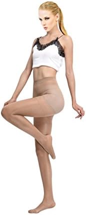 Aphro Women's Control Top Tights Semi-Opaque Pantyhose footed Leggings 2 pairs