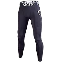 TIMEMEANS Casual Pants Mens Fashion Sports Fitness Training Tight Pocket Athletic Pants Black
