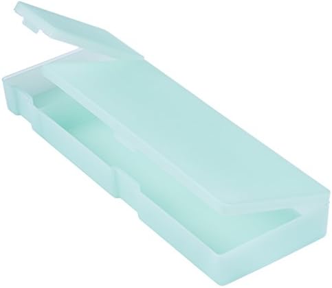 Creative Officeworks Plastic Pencil Cases, Frosty Transparent Finish, Two Compartments With Separate Lids - Best For School And Work (Mint Green, 4Pack)