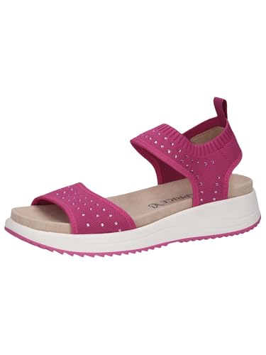 CAPRICE Sandali bassi da donna a infilare con dettagli glitter, Rosa (Pink Knit), 40 EU
