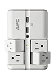 APC Wall Pivot-Plug Surge Protector, 4 Rotating Outlets, 1080 Joule Surge Protector with Two USB Charging Ports, SurgeArrest Essential (PE4WRU3)