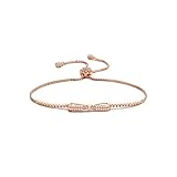 Bella Lotus Cute Bowknot CZ Paved 18k Rose Gold Plated Adjustable Bracelets