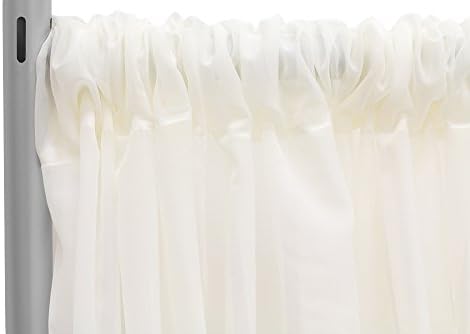 Sheer Voile 8ft H x 118" W drape/backdrop - Ivory