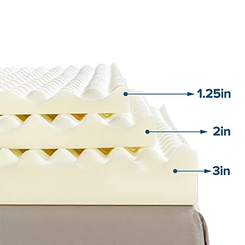 ZINUS 2 Inch Copper Cooling Memory Foam Mattress Topper with Airflow
