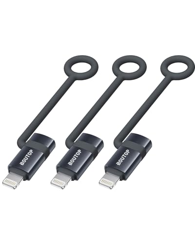 BOUTOP Pack of 2 36 W USB C to Lightning Adapter [Apple MFi Certified] for Fast Charging and Data Transfer, with Anti-Lost Rope for iPhone 14, iPad Air 4/Mini 5, Dark Grey, Not for OTG/Audio