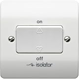 MK Electric Essentials 1G 3 Pole Fan Isolator Switch White Screwless BS view 2