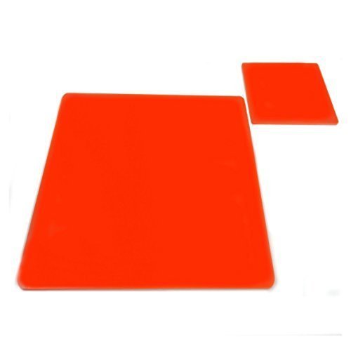 8 Square Orange Acrylic Coasters & 8 Placemats