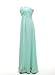 Kiss Dress Women's Bridesmaid Dresses Long Sweetheart Prom Gowns Chiffon Strapless(L,Mint)