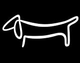 Keen Dachshund Decal Vinyl Sticker(Two Pack!!) Cars Trucks Vans Walls Laptop|White|5.5 in|KCD311