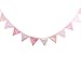 Pink Vintage Floral Bowknot Wedding Bunting Fabric Triangle Pennant Banner Birthday Baby Shower Party Hanging Decoration
