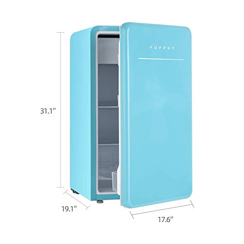 KUPPET Retro Mini Fridge Compact Refrigerator with Covered Chiller