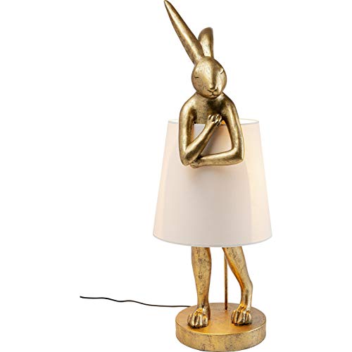 Kare Design Tischlampe Animal Rabbit, Gold, Hasenleuchte, Tischleuchte, Nachttischlampe, Tiermotiv, Schreibtischlampe, Leuchtmittel nicht inklusive, 88x31x31 cm (H/B/T)