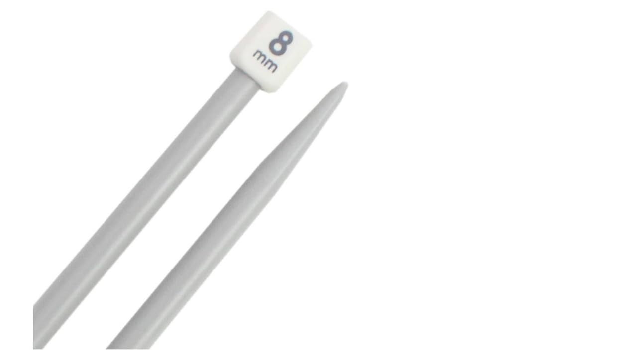 AARNAV 2 x 30cm Long Plastic Knitting Needles Single Pointed Needles (2 X 8mm)