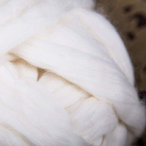 DIRUNEN Merino Wool Yarn Big Chunky Yarn Super Wool Roving Extreme Arm Knitting Giant Chunky Knit Blankets Throws White 8 lbs - Thumbnail 2