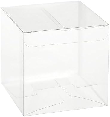 WENXIU 2x2x2 Inch Clear Transparent Favor Square Boxes for Wedding Party Events Decoration,Pack of 50