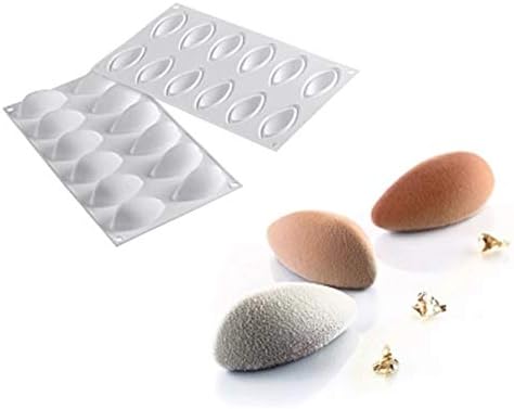 12 Cavity Silicone Cake Fondant Mold Form Quenelle Shaped Mould Mousse Cake Chocolate Decorating Tools Baking Pan Tray