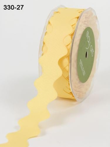 25mm Yellow Jumbo Ric Rac Grosgrain Ribbon on 3m Length (N.B. this is a cut from a roll)